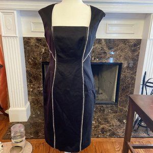 Beautiful Navy with cream piping dress